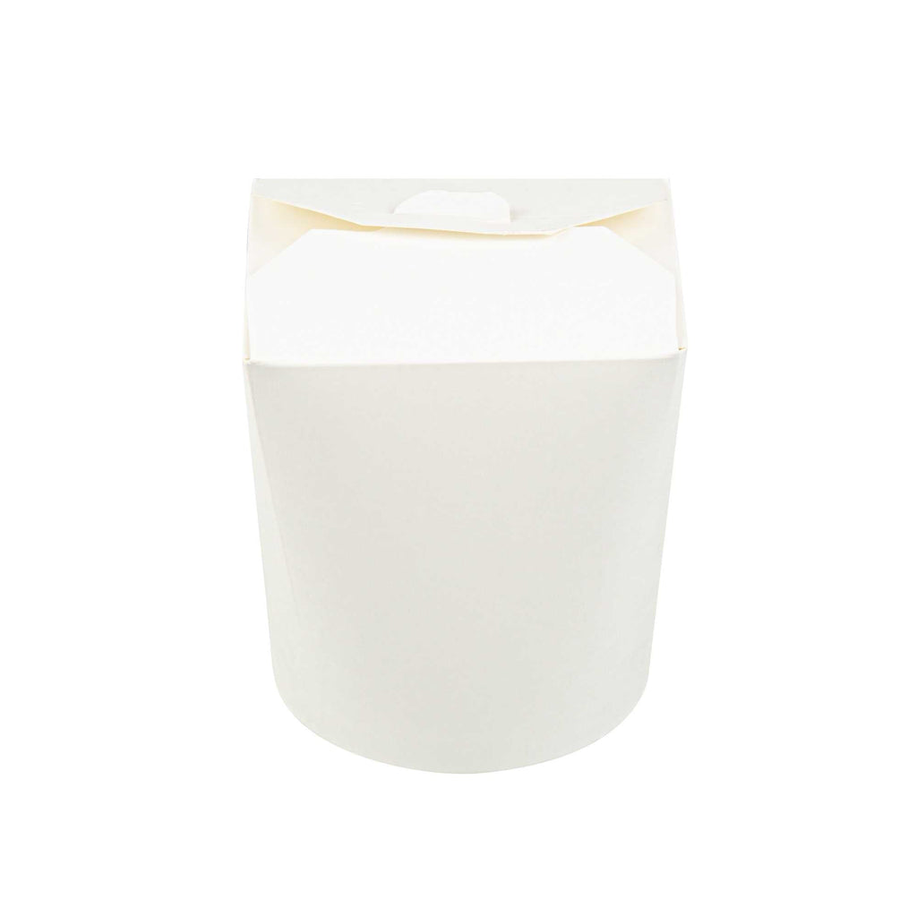 Bio Tek 32 oz Round White Paper Noodle Take Out Container - 4" x 3 1/2" x 4 1/2" - 200 count box