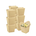 Bio Tek 26 oz Square Kraft Paper Noodle Take Out Container - 4" x 3 1/2" x 4" - 200 count box