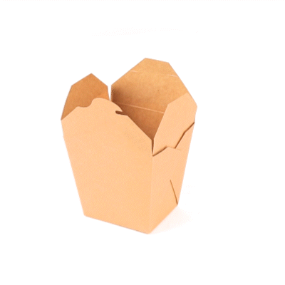 Bio Tek 26 oz Square Kraft Paper Noodle Take Out Container - 4" x 3 1/2" x 4" - 200 count box