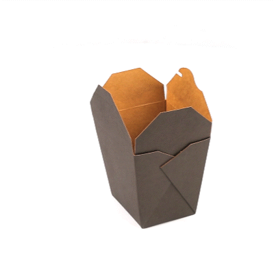 Bio Tek 26 oz Square Black Paper Noodle Take Out Container - 4" x 3 1/2" x 4" - 25 count box