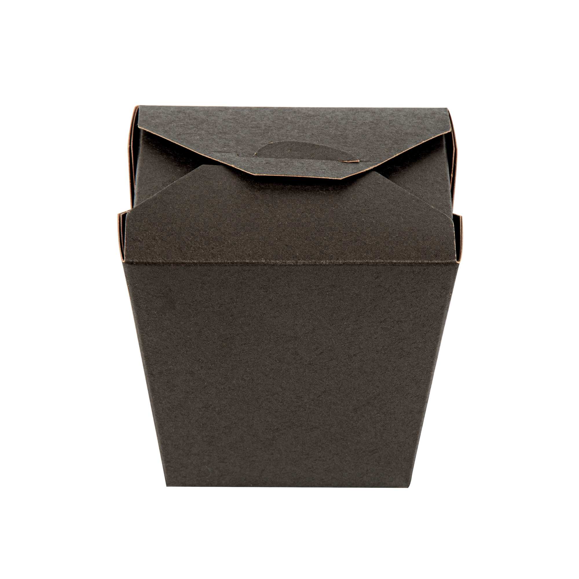 Bio Tek 26 oz Square Black Paper Noodle Take Out Container - 4" x 3 1/2" x 4" - 50 count box