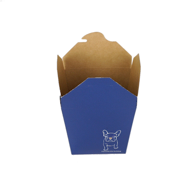 Bio Tek 26 oz Square Frenchie Paper Noodle Take Out Container - 4" x 3 1/2" x 4" - 50 count box