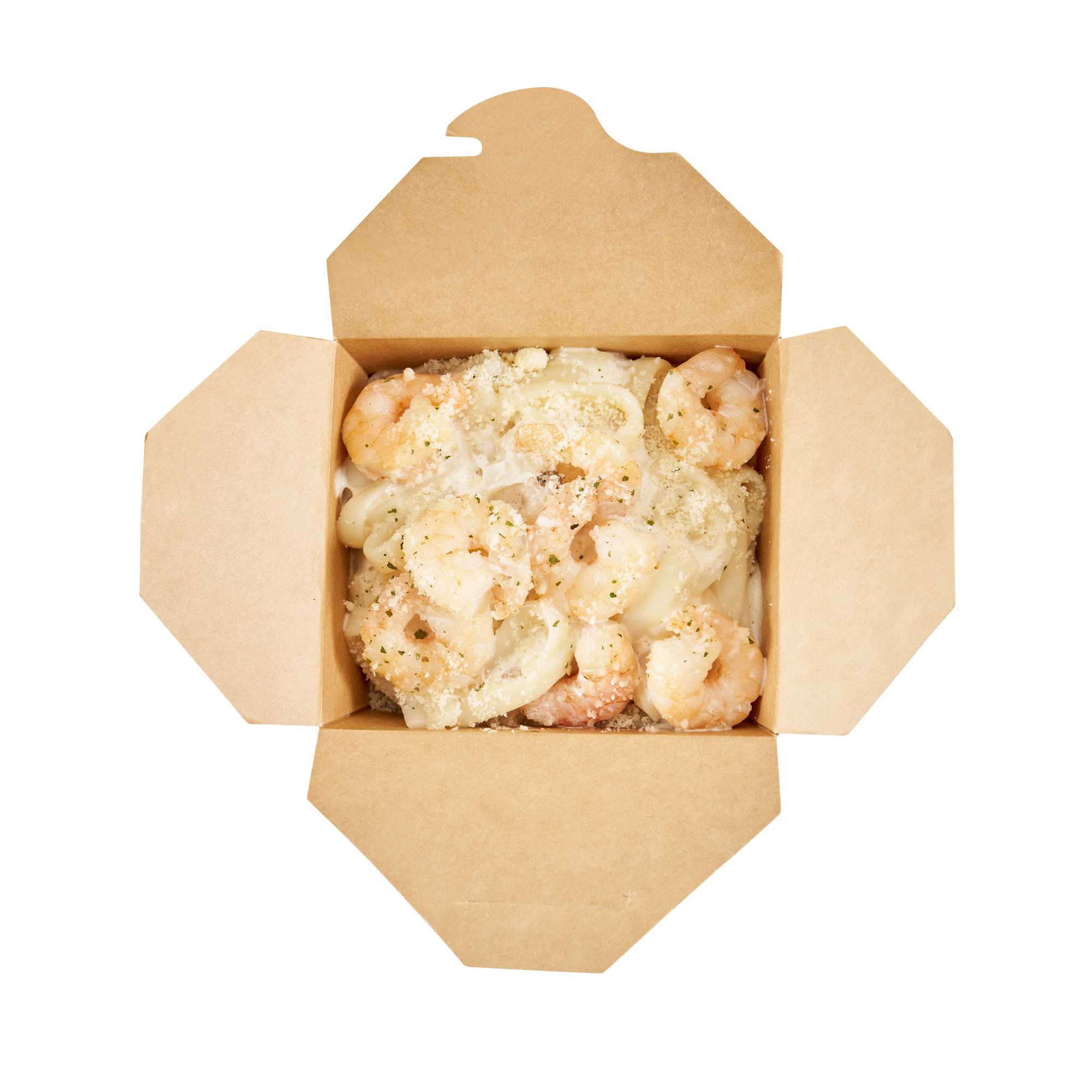 Bio Tek 26 oz Square Frenchie Paper Noodle Take Out Container - 4" x 3 1/2" x 4" - 200 count box