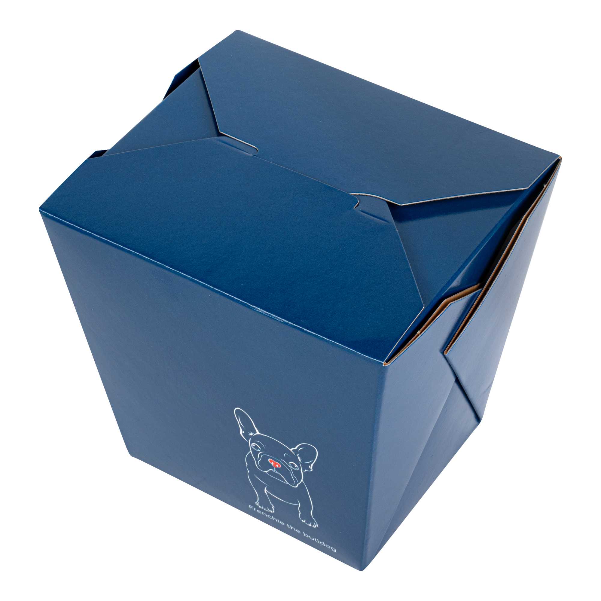 Bio Tek 26 oz Square Frenchie Paper Noodle Take Out Container - 4" x 3 1/2" x 4" - 200 count box