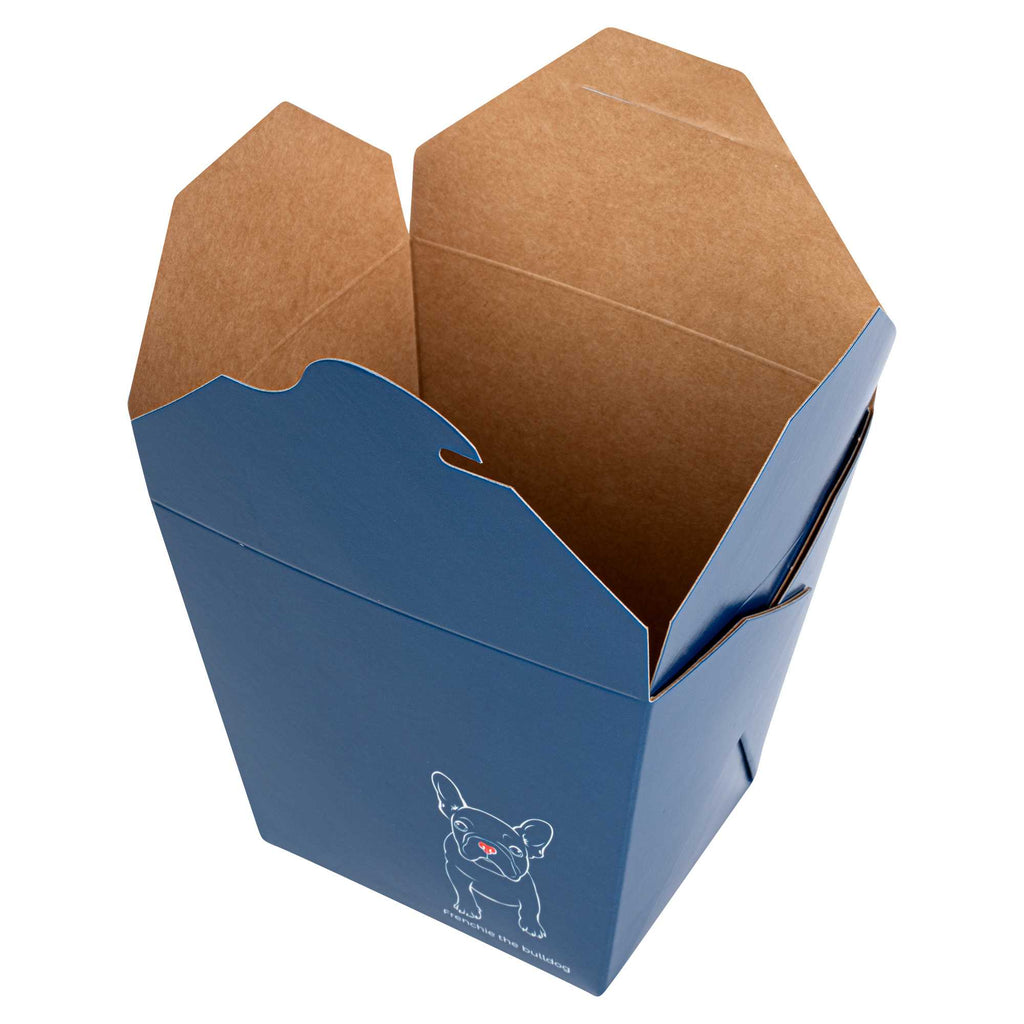 Bio Tek 26 oz Square Frenchie Paper Noodle Take Out Container - 4" x 3 1/2" x 4" - 200 count box