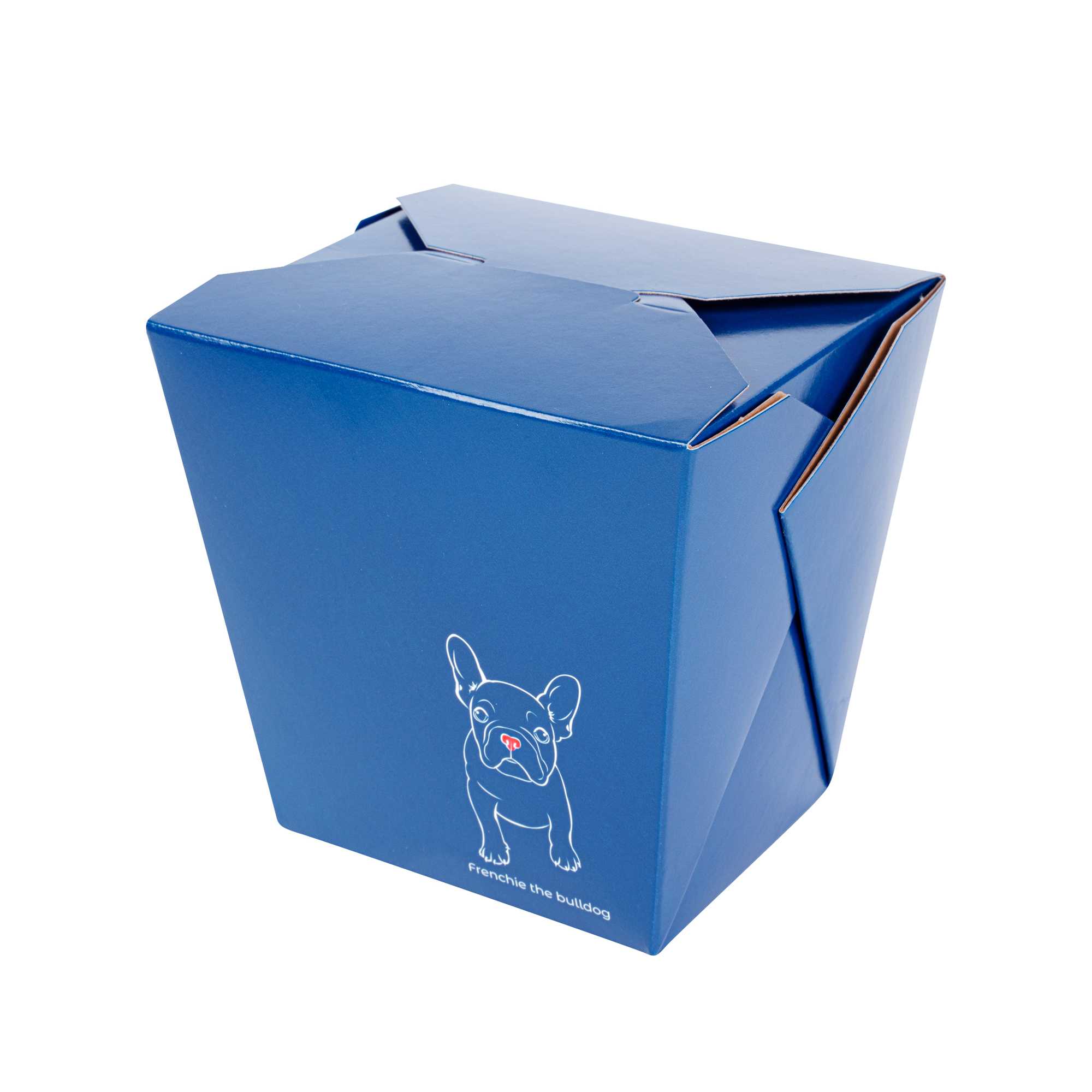 Bio Tek 26 oz Square Frenchie Paper Noodle Take Out Container - 4" x 3 1/2" x 4" - 200 count box