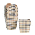 Bio Tek 26 oz Square Plaid Paper Noodle Take Out Container - 4" x 3 1/2" x 4" - 200 count box