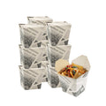 Bio Tek 26 oz Square Newsprint Paper Noodle Take Out Container - 4" x 3 1/2" x 4" - 25 count box