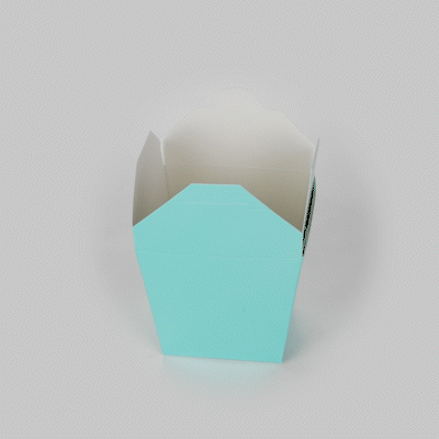 Bio Tek 26 oz Square Turquoise Paper Noodle Take Out Container - 4" x 3 1/2" x 4" - 50 count box