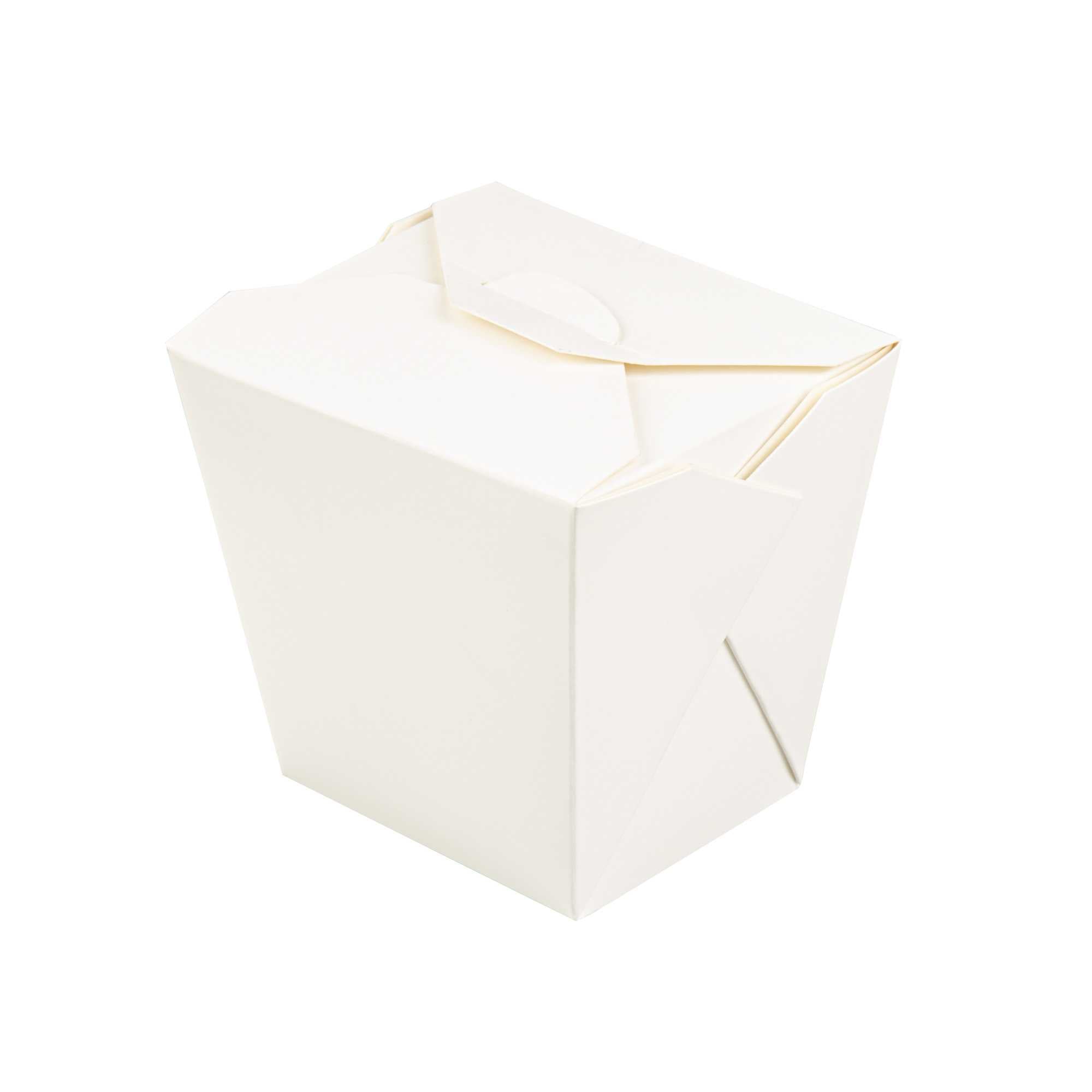 Bio Tek 26 oz Square White Paper Noodle Take Out Container - 4" x 3 1/2" x 4" - 200 count box