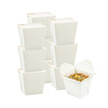 Bio Tek 26 oz Square White Paper Noodle Take Out Container - 4" x 3 1/2" x 4" - 50 count box