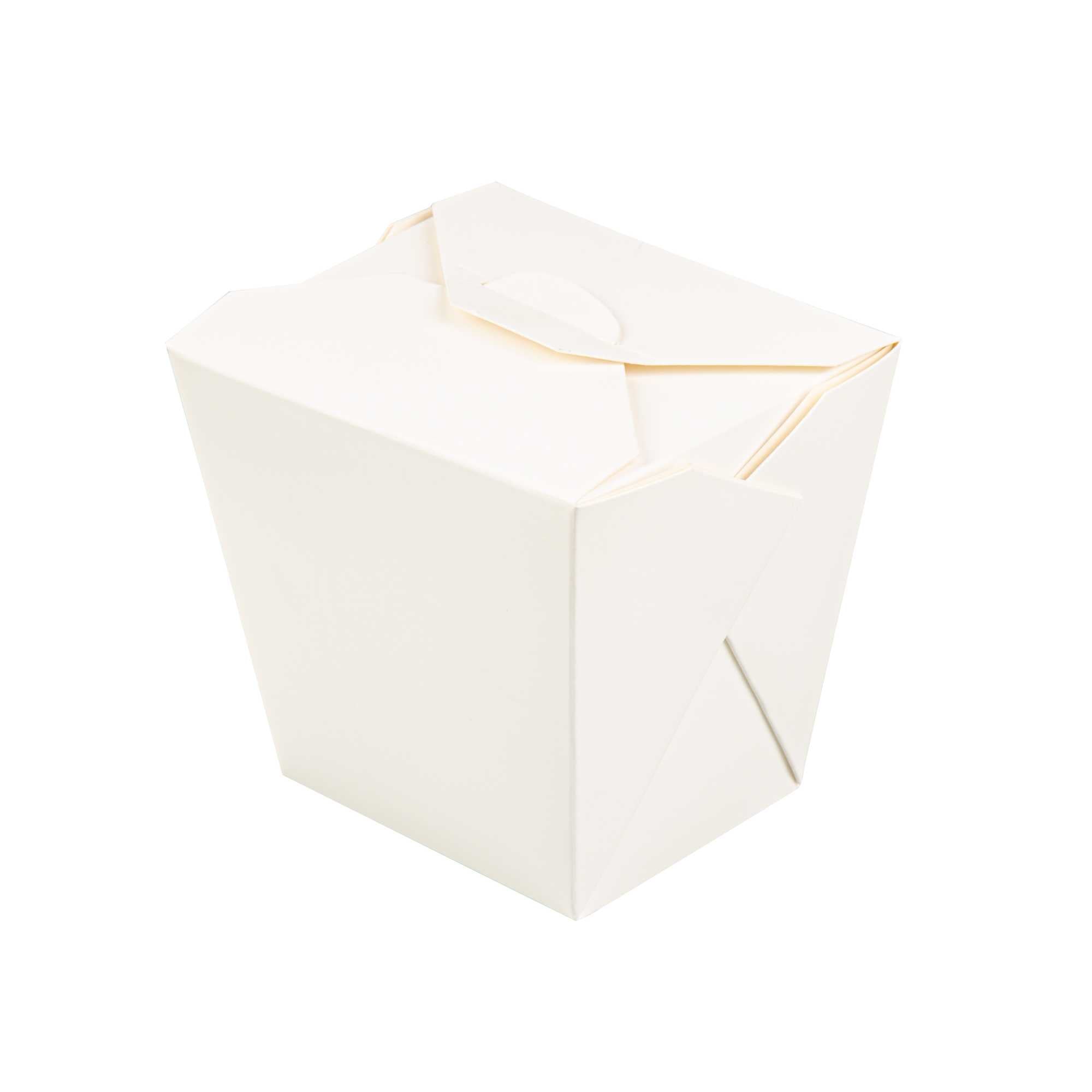 Bio Tek 26 oz Square White Paper Noodle Take Out Container - 4" x 3 1/2" x 4" - 200 count box
