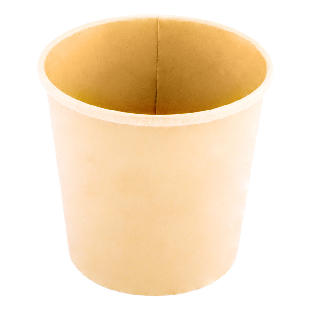Bio Tek 26 oz Round Bamboo Paper Soup Container - 4 1/2" x 4 1/2" x 4" - 25 count box