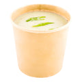 Bio Tek 26 oz Round Bamboo Paper Soup Container - 4 1/2" x 4 1/2" x 4" - 25 count box