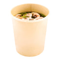 Bio Tek 32 oz Round Bamboo Paper Soup Container - 4 1/2" x 4 1/2" x 5 1/4" - 25 count box