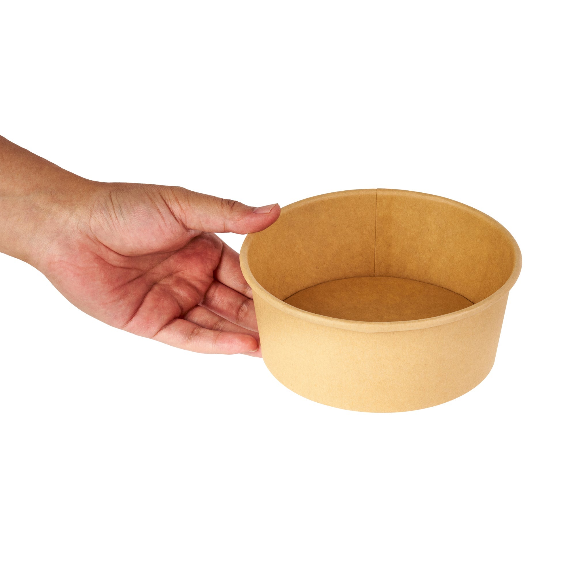 Bio Tek 25 oz Round Kraft Paper Take Out Container - 6" x 6" x 2 1/2" - 200 count box