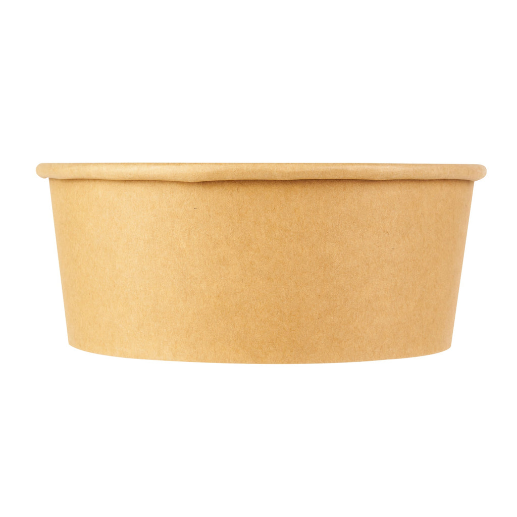 Bio Tek 25 oz Round Kraft Paper Take Out Container - 6" x 6" x 2 1/2" - 200 count box