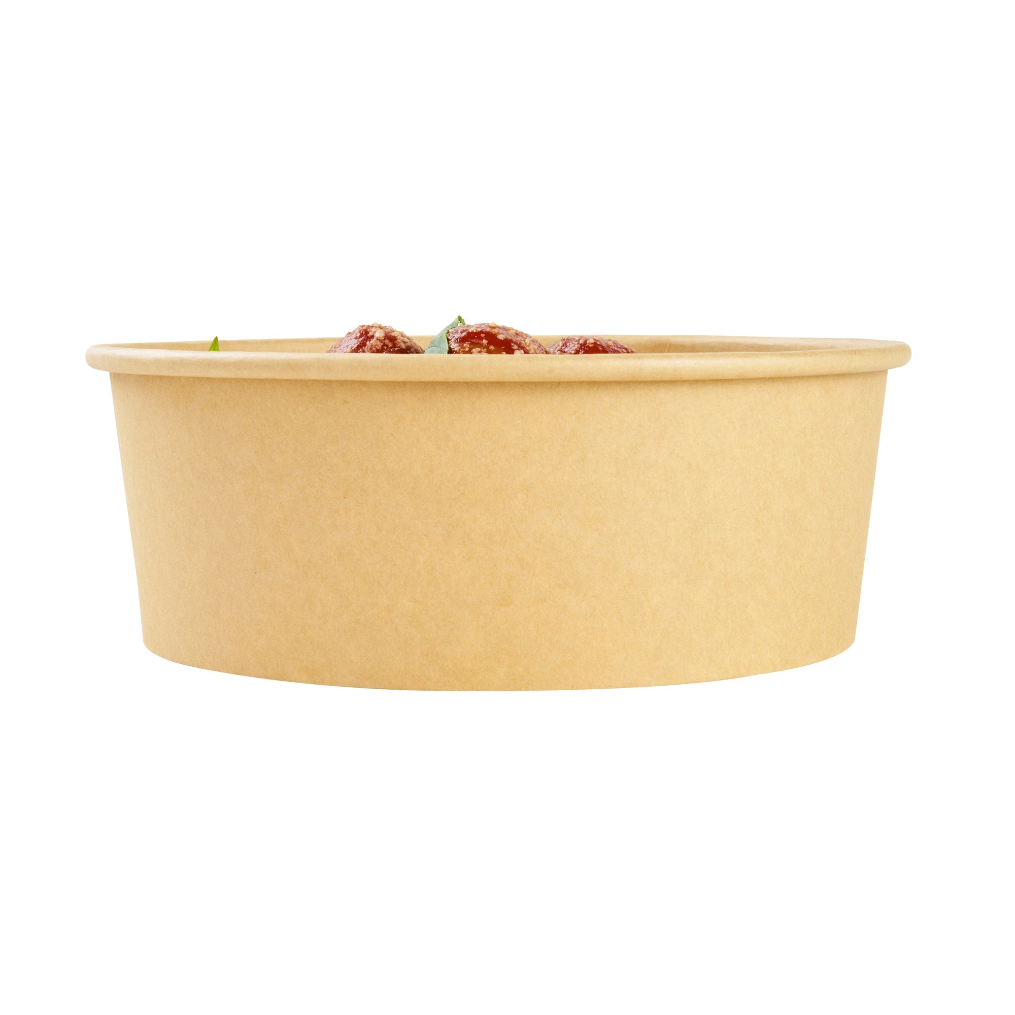 Bio Tek 44 oz Round Kraft Paper Take Out Container - 7 1/4" x 7 1/4" x 2 1/2" - 200 count box