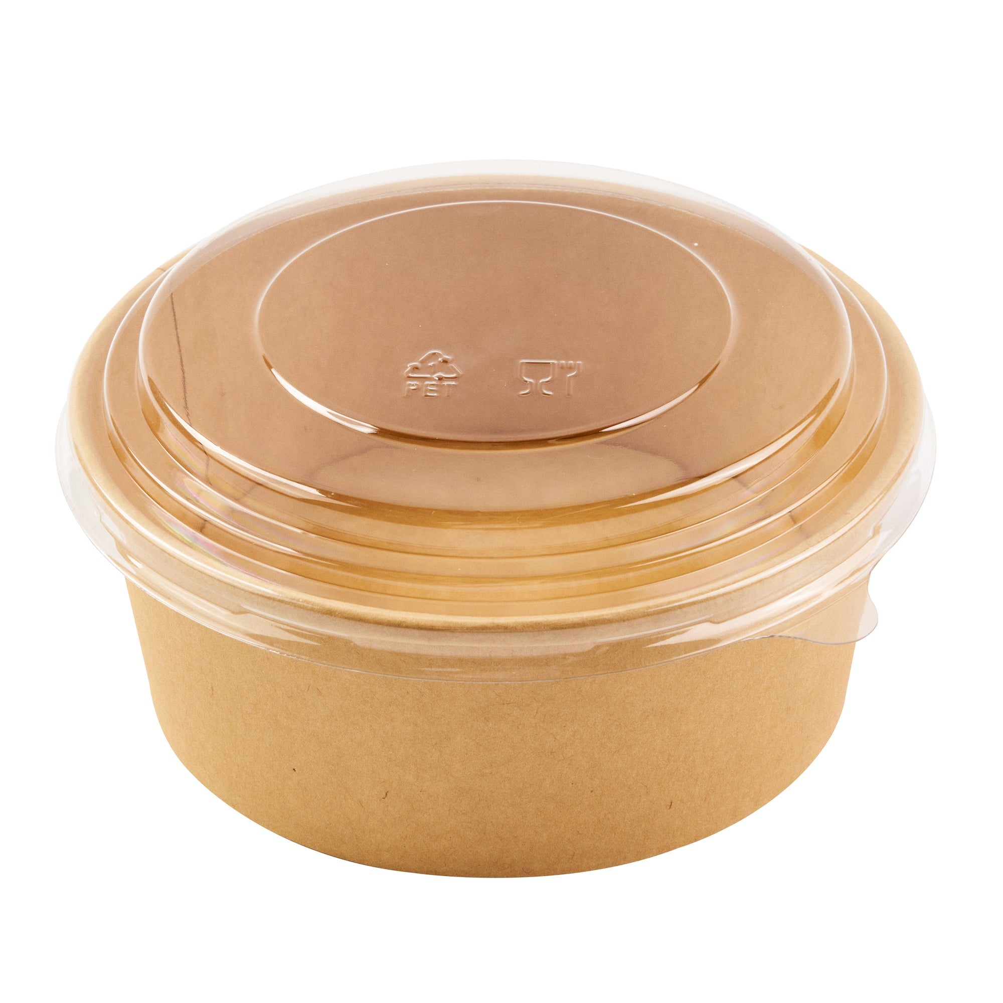 Bio Tek Take Out Container Round Clear Plastic Lid - Fits 25 oz - 200 count box