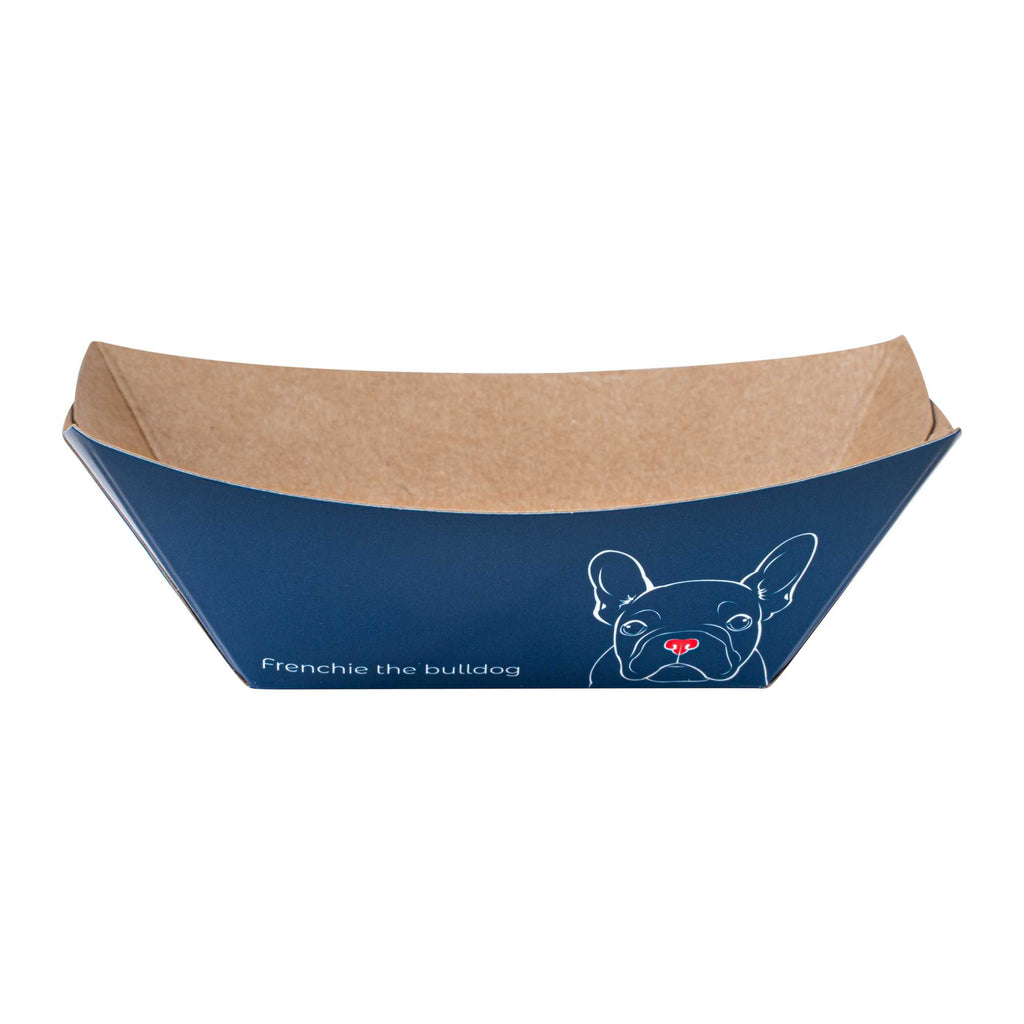 Bio Tek 2 oz Frenchie Paper Food Tray / Boat - 3 1/4" x 2 1/4" x 1 1/4" - 400 count box