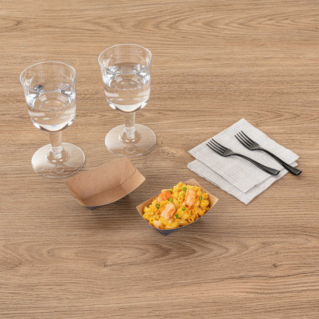 Bio Tek 2 oz Frenchie Paper Food Tray / Boat - 3 1/4" x 2 1/4" x 1 1/4" - 400 count box
