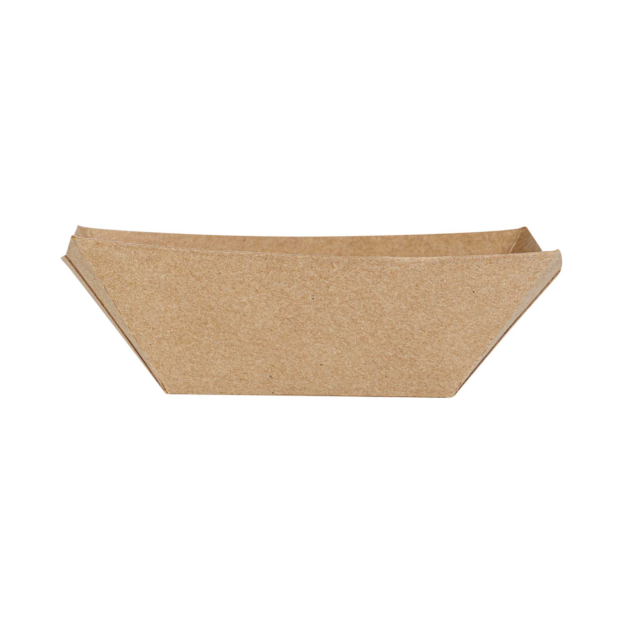 Bio Tek 2 oz Kraft Paper Food Tray / Boat - 3 1/4" x 2 1/4" x 1 1/4" - 50 count box