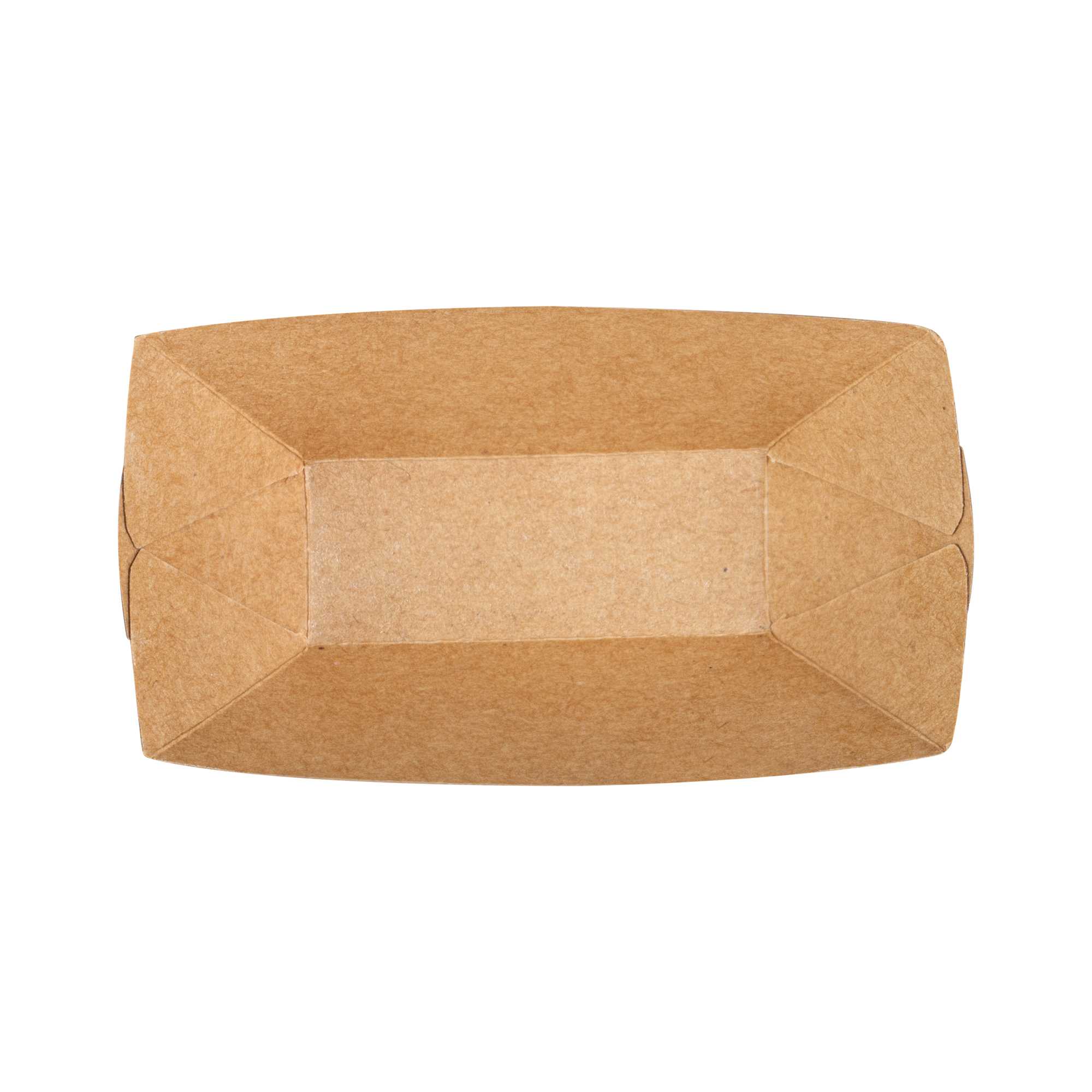 Bio Tek 2 oz Kraft Paper Food Tray / Boat - 3 1/4" x 2 1/4" x 1 1/4" - 50 count box