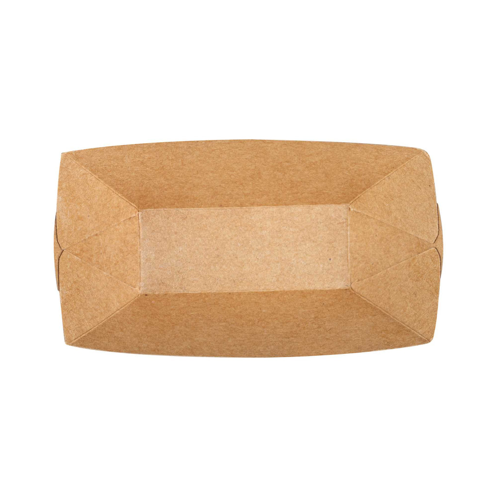 Bio Tek 2 oz Kraft Paper Food Tray / Boat - 3 1/4" x 2 1/4" x 1 1/4" - 400 count box