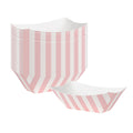 Bio Tek 2 oz Pink and White Stripe Paper Food Tray / Boat - 3 1/4" x 2 1/4" x 1 1/4" - 400 count box