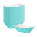 Bio Tek 2 oz Turquoise Paper Food Tray / Boat - 3 1/4" x 2 1/4" x 1 1/4" - 50 count box
