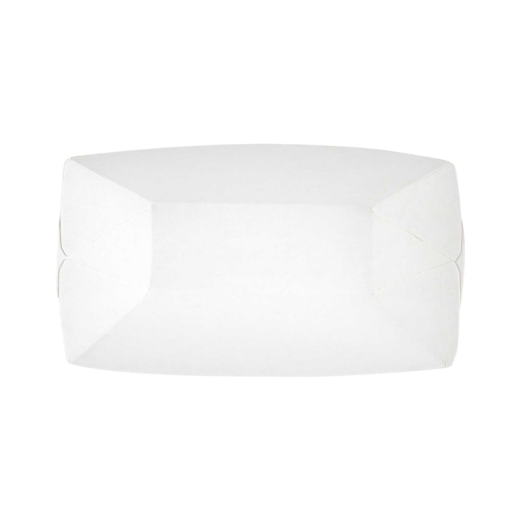 Bio Tek 2 oz White Paper Food Tray / Boat - 3 1/4" x 2 1/4" x 1 1/4" - 400 count box