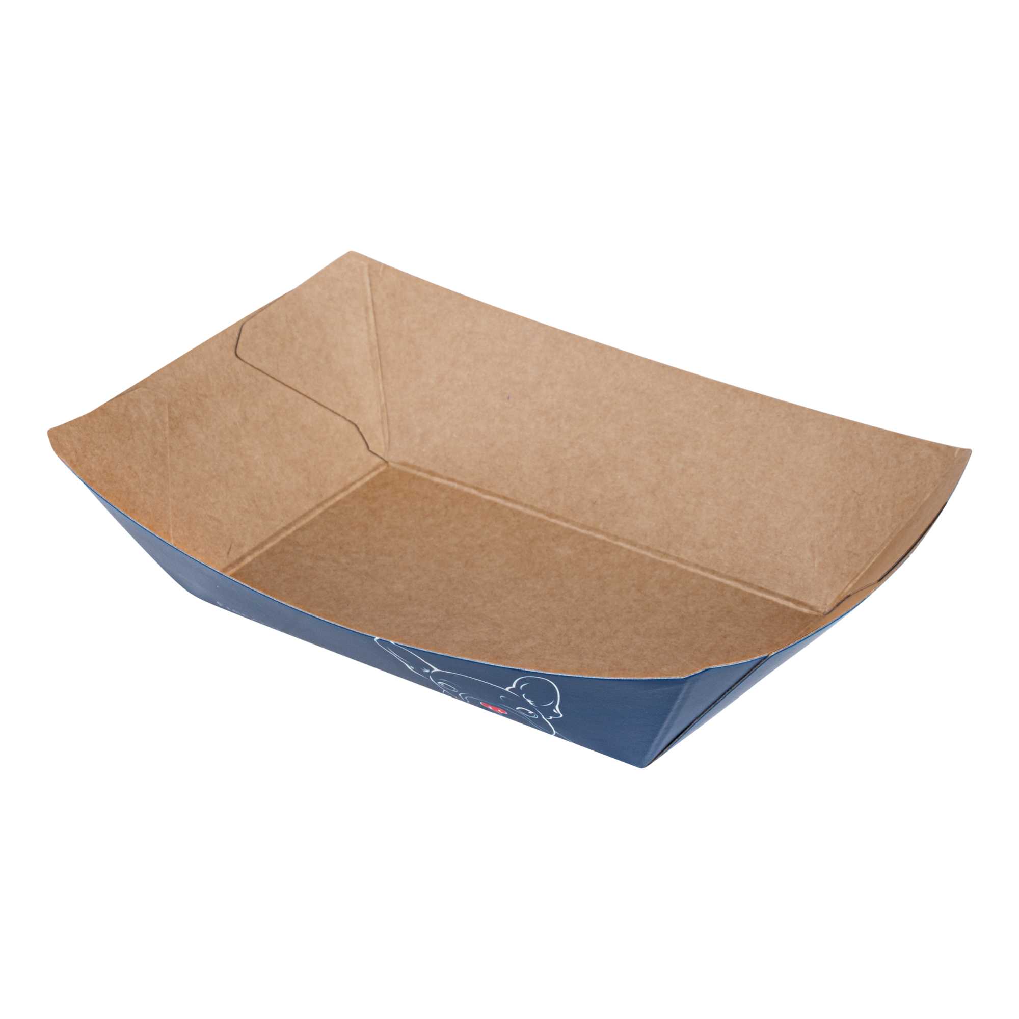 Bio Tek 4 oz Frenchie Paper #25 Food Tray / Boat - 3" x 2" x 1" - 50 count box
