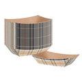 Bio Tek 4 oz Plaid Paper #25 Food Tray / Boat - 3" x 2" x 1" - 50 count box