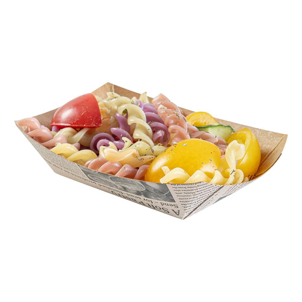 Bio Tek 4 oz Newsprint Paper #25 Food Tray / Boat - 3" x 2" x 1" - 400 count box