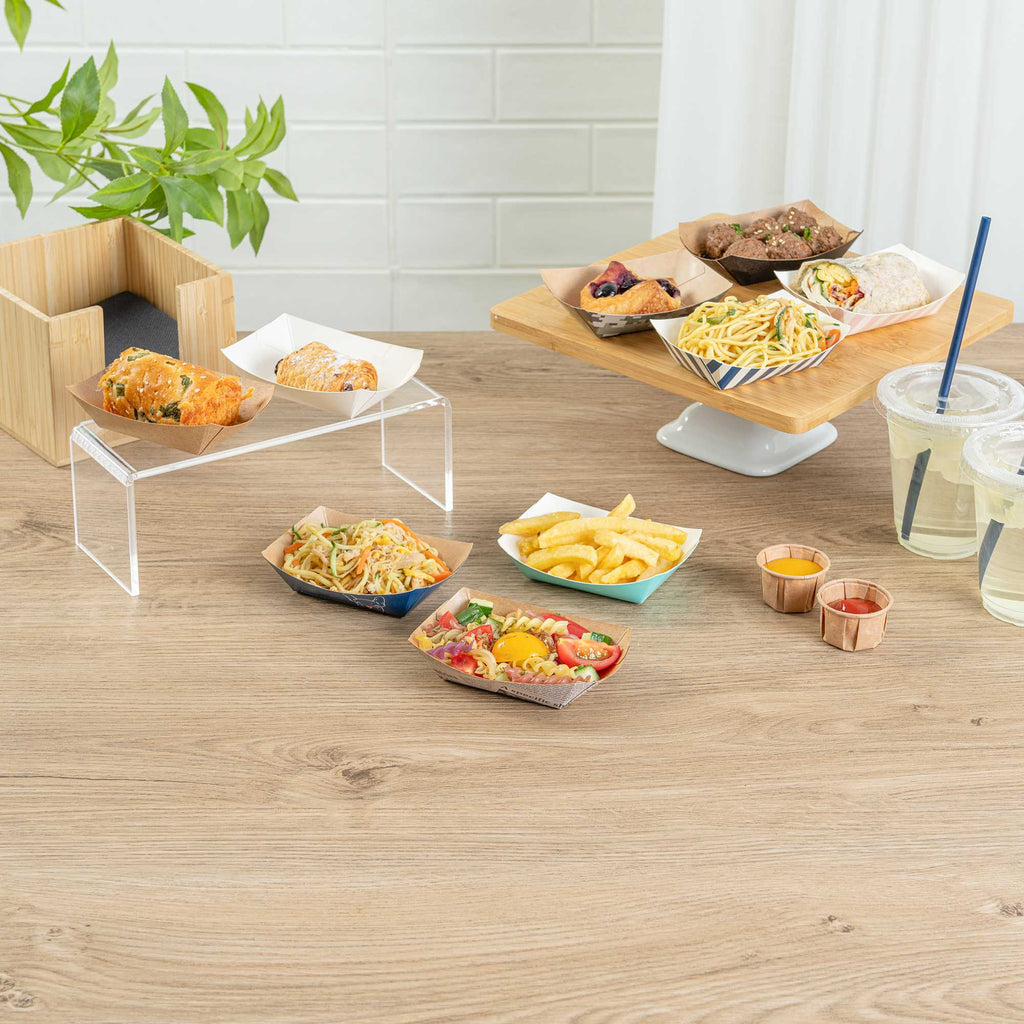 Bio Tek 4 oz Newsprint Paper #25 Food Tray / Boat - 3" x 2" x 1" - 50 count box
