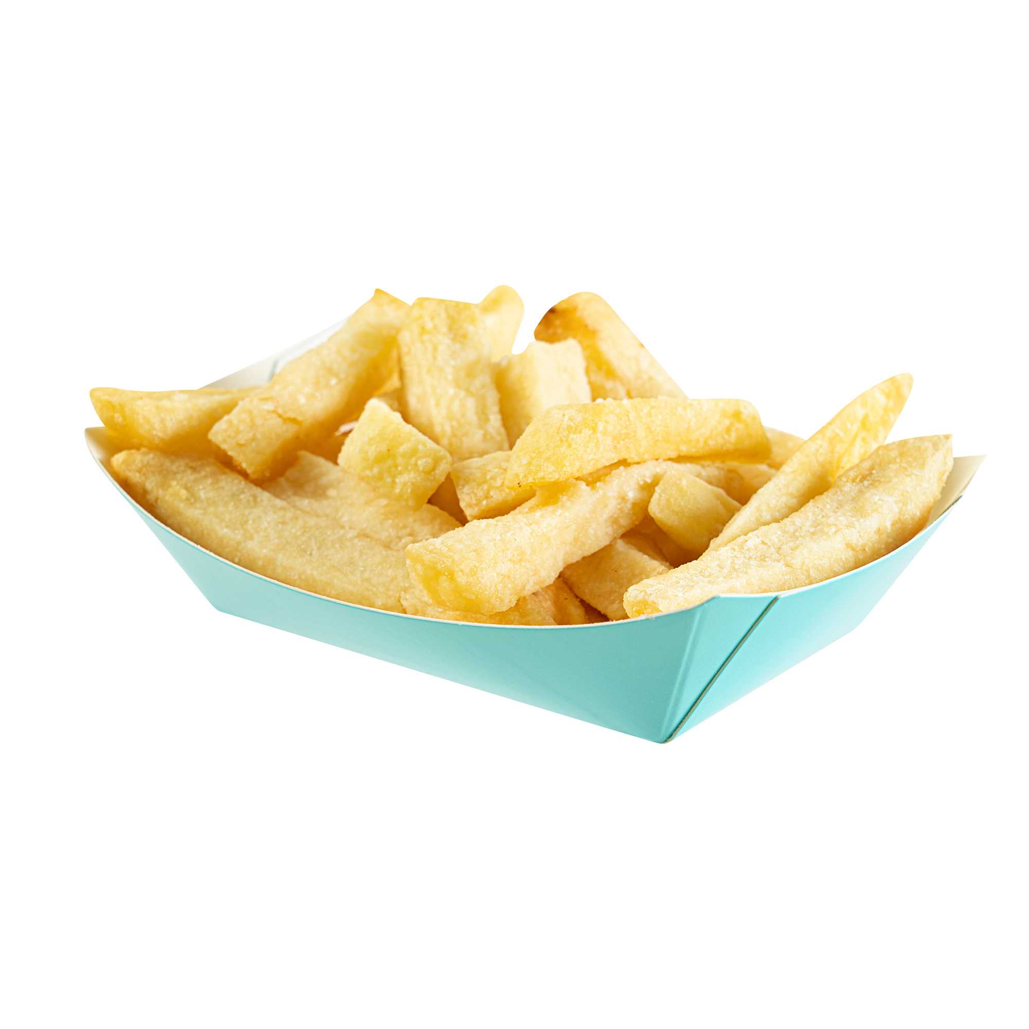 Bio Tek 4 oz Turquoise Paper #25 Food Tray / Boat - 3" x 2" x 1" - 50 count box
