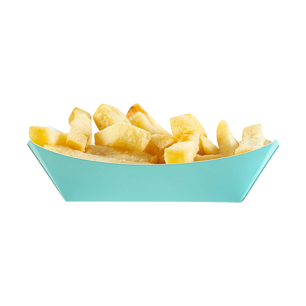 Bio Tek 4 oz Turquoise Paper #25 Food Tray / Boat - 3" x 2" x 1" - 400 count box
