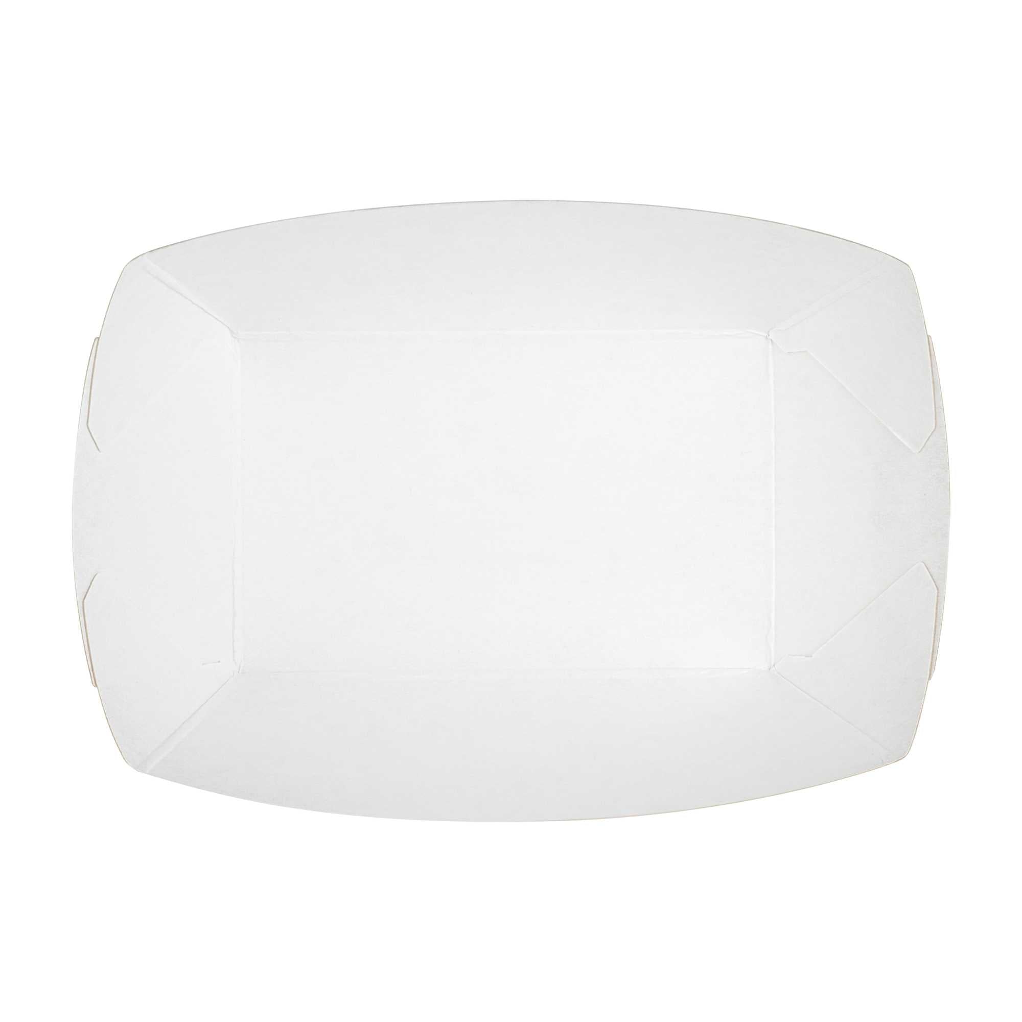 Bio Tek 4 oz White Paper #25 Food Tray / Boat - 3" x 2" x 1" - 400 count box