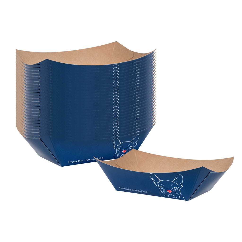 Bio Tek 6 oz Frenchie Paper #40 Food Tray / Boat - 5" x 4" x 1 1/2" - 50 count box