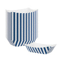 Bio Tek 6 oz Blue and White Stripe Paper #40 Food Tray / Boat - 5" x 4" x 1 1/2" - 400 count box