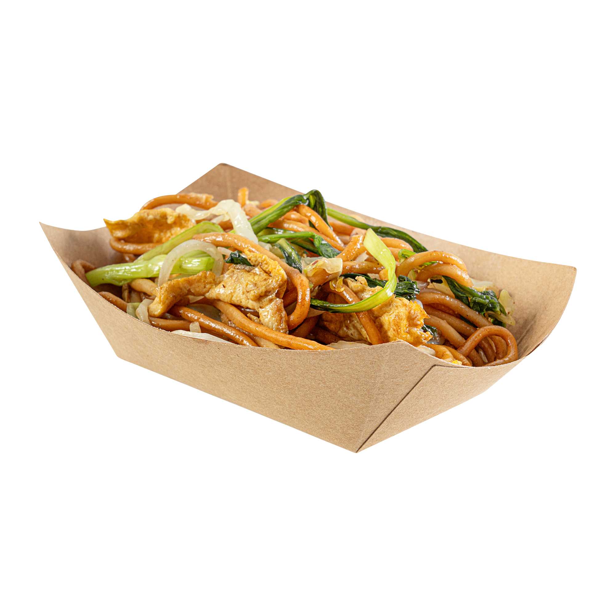 Bio Tek 6 oz Kraft Paper #40 Food Tray / Boat - 5" x 4" x 1 1/2" - 50 count box
