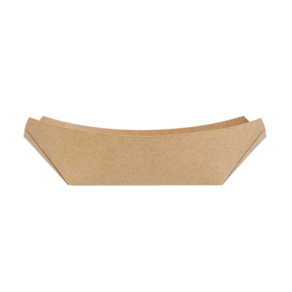 Bio Tek 6 oz Kraft Paper #40 Food Tray / Boat - 5" x 4" x 1 1/2" - 50 count box