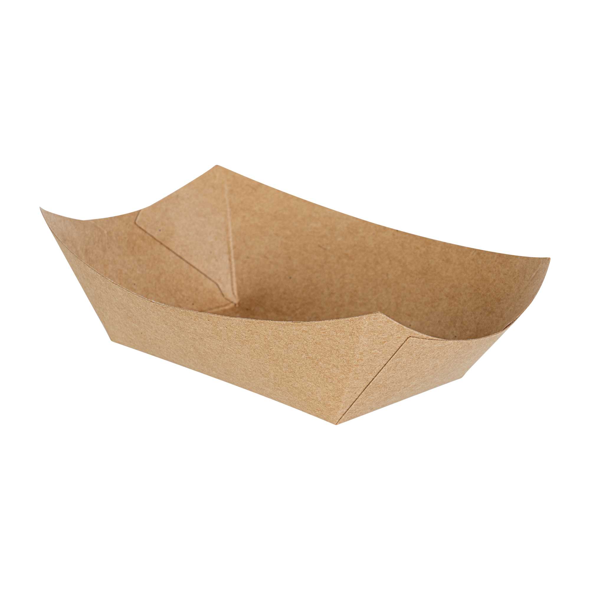 Bio Tek 6 oz Kraft Paper #40 Food Tray / Boat - 5" x 4" x 1 1/2" - 400 count box