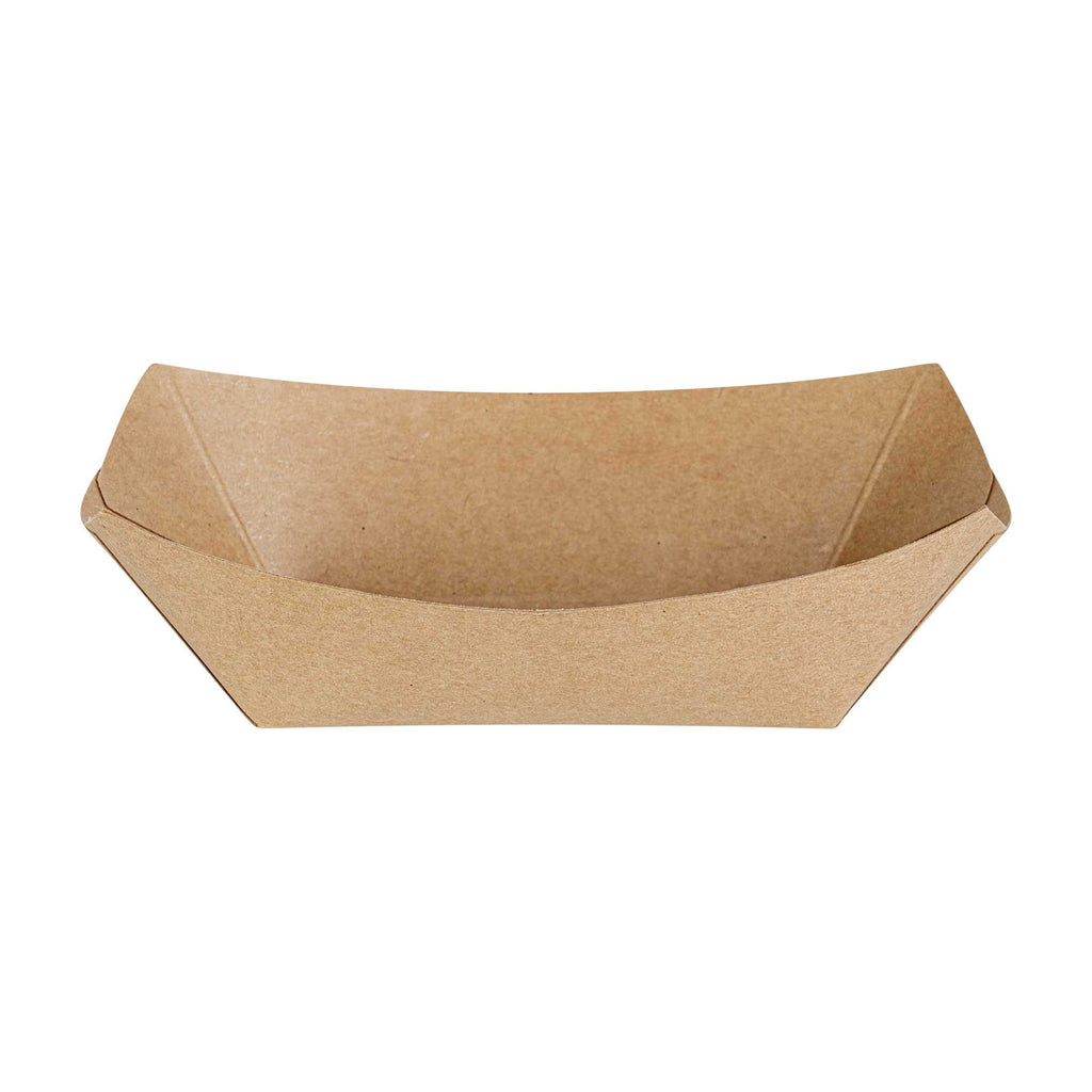 Bio Tek 6 oz Kraft Paper #40 Food Tray / Boat - 5" x 4" x 1 1/2" - 400 count box