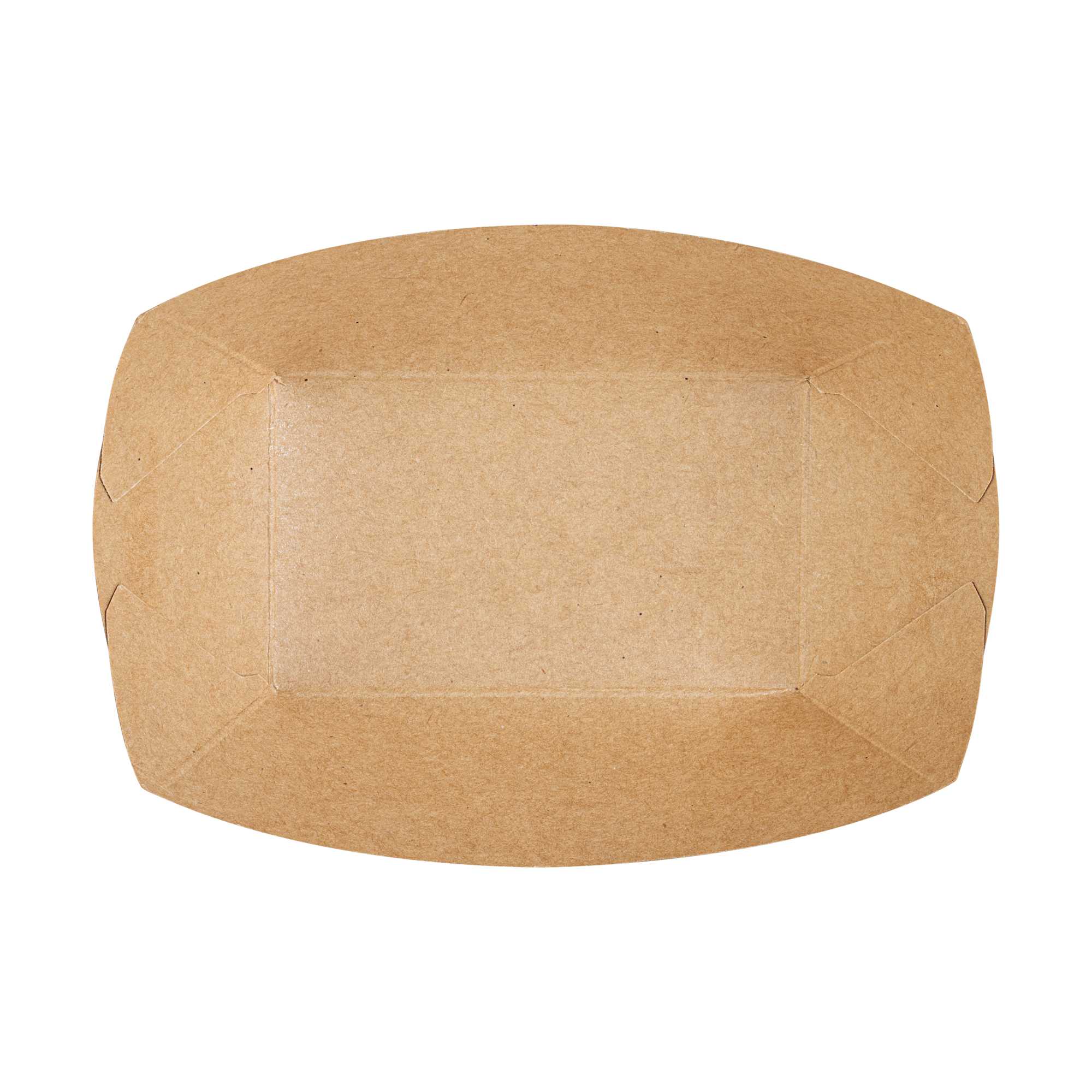 Bio Tek 6 oz Kraft Paper #40 Food Tray / Boat - 5" x 4" x 1 1/2" - 400 count box