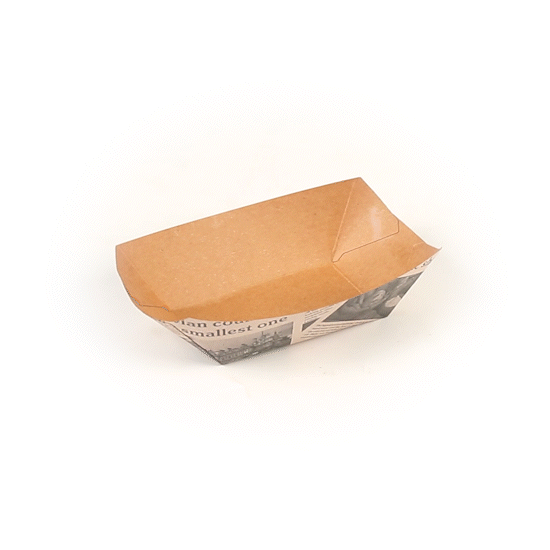 Bio Tek 6 oz Newsprint Paper #40 Food Tray / Boat - 5" x 4" x 1 1/2" - 50 count box
