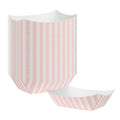 Bio Tek 6 oz Pink and White Stripe Paper #40 Food Tray / Boat - 5" x 4" x 1 1/2" - 50 count box