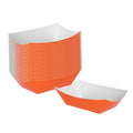 Bio Tek 6 oz Tangerine Orange Paper #40 Food Tray / Boat - 5" x 4" x 1 1/2" - 50 count box