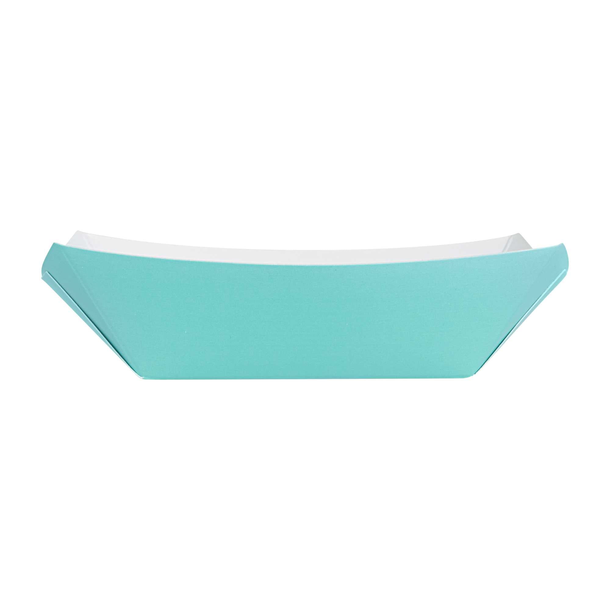 Bio Tek 6 oz Turquoise Paper #40 Food Tray / Boat - 5" x 4" x 1 1/2" - 50 count box