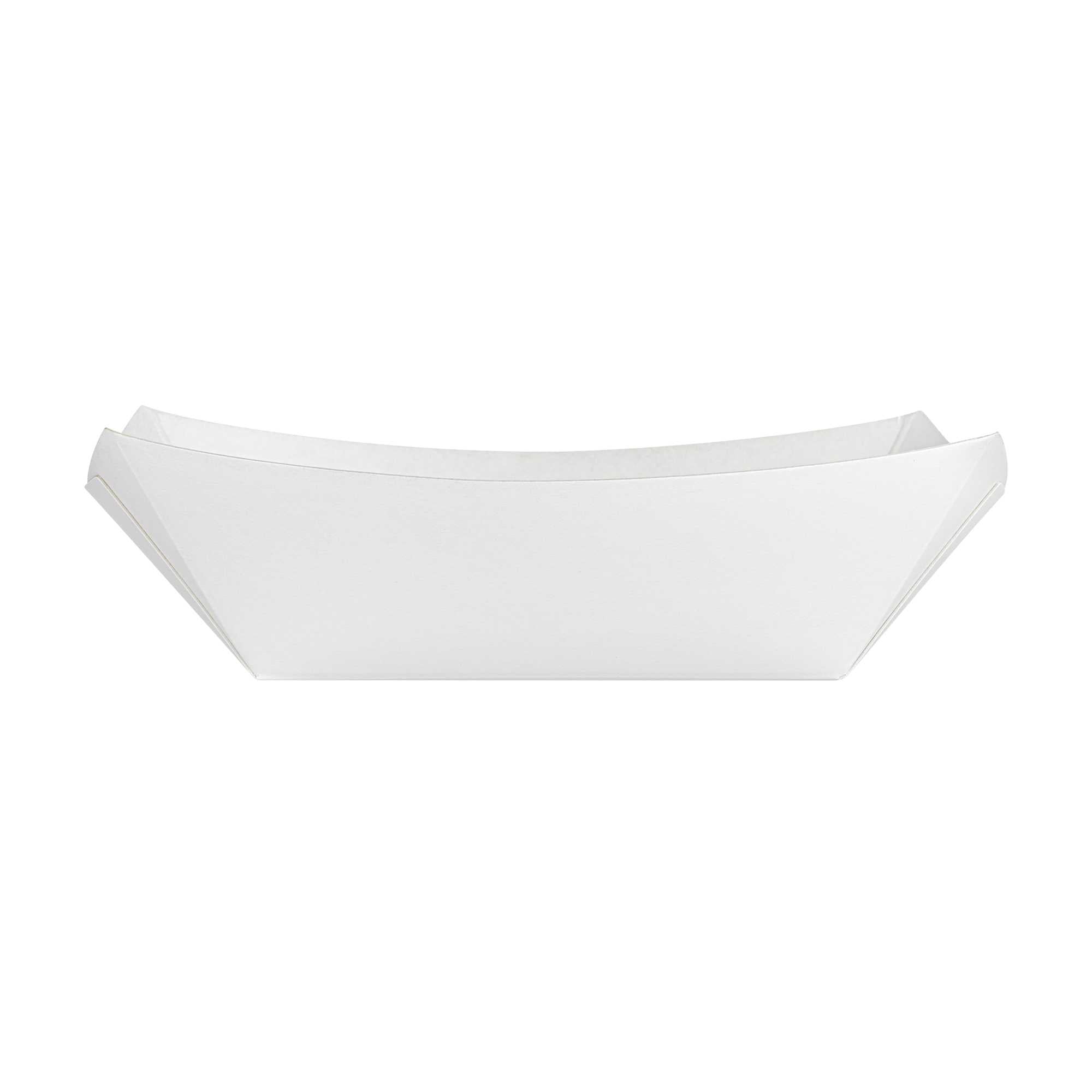 Bio Tek 6 oz White Paper #40 Food Tray / Boat - 5" x 4" x 1 1/2" - 400 count box